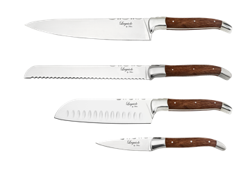 Laguiole By Hâws Knife Set Santuko/Chef/Bread/Herb Knife Rosewood